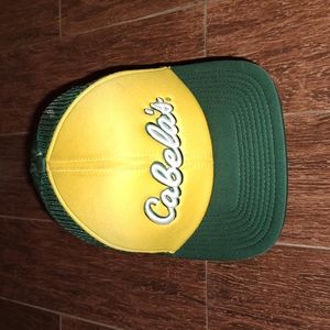 Cabela’s Baseball Mesh Snapback Closure Yellow Green Hat